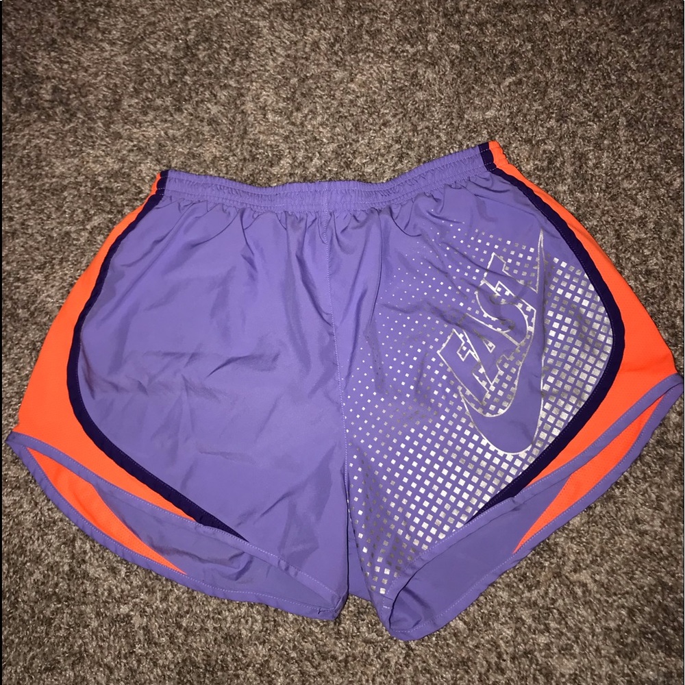 Purple and Orange Nike Shorts